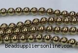 CHE432 15.5 inches 4mm round plated hematite beads wholesale