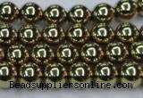 CHE435 15.5 inches 10mm round plated hematite beads wholesale