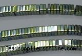 CHE582 15.5 inches 1*4*4mm square plated hematite beads wholesale