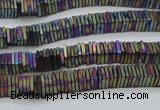 CHE623 15.5 inches 1*2*2mm square matte plated hematite beads