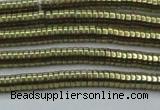 CHE642 15.5 inches 1*2mm tyre plated hematite beads wholesale