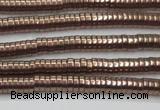 CHE643 15.5 inches 1*2mm tyre plated hematite beads wholesale