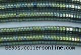 CHE645 15.5 inches 1*2mm tyre plated hematite beads wholesale