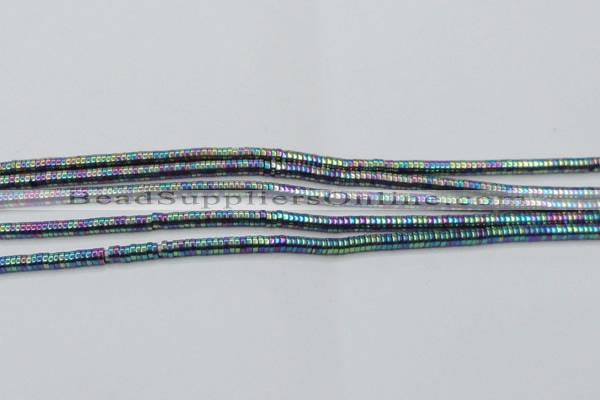 CHE646 15.5 inches 1*2mm tyre plated hematite beads wholesale