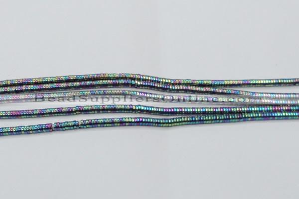 CHE656 15.5 inches 1*3mm tyre plated hematite beads wholesale