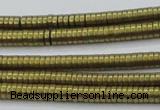 CHE671 15.5 inches 1*2mm tyre matte plated hematite beads