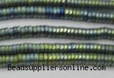 CHE673 15.5 inches 1*2mm tyre matte plated hematite beads