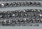 CHE690 15.5 inches 2mm faceted round plated hematite beads