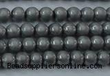 CHE720 15.5 inches 4mm round matte plated hematite beads wholesale