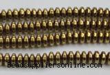 CHE729 15.5 inches 2*4mm rondelle plated hematite beads wholesale