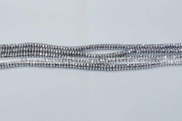 CHE733 15.5 inches 3*6mm faceted rondelle plated hematite beads