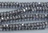 CHE734 15.5 inches 4*8mm faceted rondelle plated hematite beads