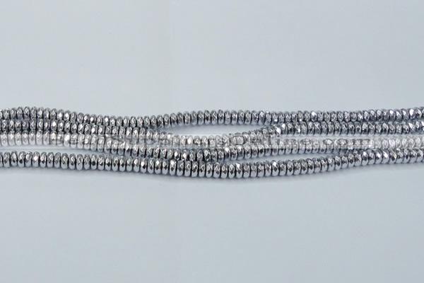 CHE734 15.5 inches 4*8mm faceted rondelle plated hematite beads