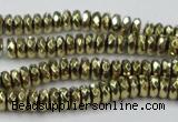 CHE738 15.5 inches 3*6mm faceted rondelle plated hematite beads