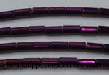 CHE763 15.5 inches 2*4mm tube plated hematite beads wholesale