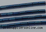 CHE765 15.5 inches 2*4mm tube plated hematite beads wholesale