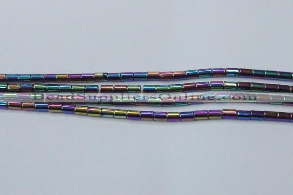 CHE770 15.5 inches 3*5mm tube plated hematite beads wholesale