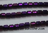 CHE778 15.5 inches 2*2mm drum plated hematite beads wholesale