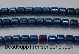 CHE781 15.5 inches 2*2mm drum plated hematite beads wholesale