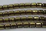 CHE787 15.5 inches 4*4.5mm drum plated hematite beads wholesale