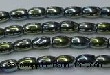 CHE798 15.5 inches 3*5mm rice plated hematite beads wholesale