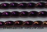 CHE805 15.5 inches 4*6mm rice plated hematite beads wholesale