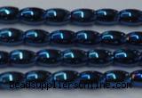 CHE807 15.5 inches 4*6mm rice plated hematite beads wholesale