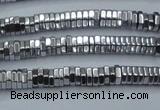 CHE833 15.5 inches 1*3mm hexagon plated hematite beads wholesale