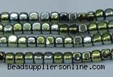 CHE855 15.5 inches 2*2mm dice platedhematite beads wholesale