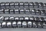 CHE866 15.5 inches 4*4mm dice platedhematite beads wholesale