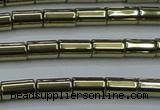 CHE883 15.5 inches 3*5mm tube plated hematite beads wholesale