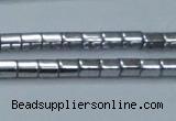 CHE886 15.5 inches 2*2mm faceted tube plated hematite beads wholesale