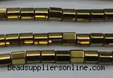 CHE889 15.5 inches 2*2mm faceted tube plated hematite beads wholesale