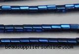 CHE892 15.5 inches 2*2mm faceted tube plated hematite beads wholesale