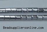 CHE896 15.5 inches 3*3mm faceted tube plated hematite beads wholesale