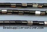 CHE897 15.5 inches 3*3mm faceted tube plated hematite beads wholesale