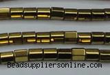 CHE899 15.5 inches 3*3mm faceted tube plated hematite beads wholesale