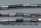 CHE905 15.5 inches 2*4mm faceted tube plated hematite beads wholesale