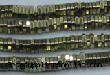 CHE913 15.5 inches 1*2mm hexagon plated hematite beads wholesale