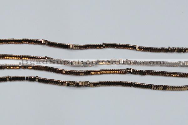 CHE919 15.5 inches 1*3mm triangle plated hematite beads wholesale