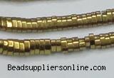 CHE931 15.5 inches 1*2*3mm oval plated hematite beads wholesale