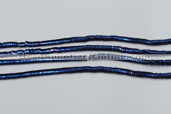 CHE934 15.5 inches 1*2*3mm oval plated hematite beads wholesale