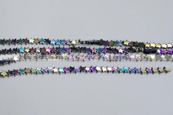 CHE940 15.5 inches 4mm star plated hematite beads wholesale