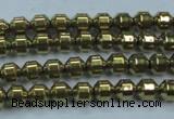 CHE973 15.5 inches 4*4mm plated hematite beads wholesale