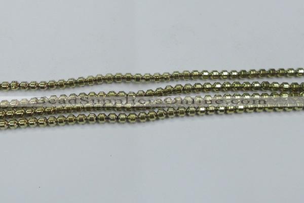 CHE974 15.5 inches 4*4mm plated hematite beads wholesale