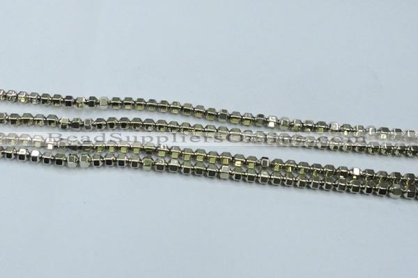 CHE982 15.5 inches 4*4mm plated hematite beads wholesale