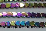 CHE995 15.5 inches 4*4mm heart plated hematite beads wholesale