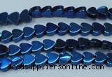 CHE996 15.5 inches 4*4mm heart plated hematite beads wholesale