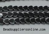 CHE998 15.5 inches 6*6mm heart hematite beads wholesale