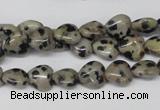 CHG03 15.5 inches 8*8mm heart dalmatian jasper beads wholesale